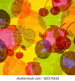 Vector Illustration of an Abstract Background with Fruits