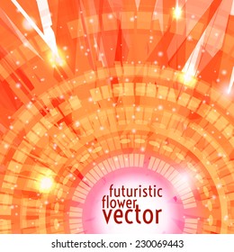 Vector illustration. abstract background. of futuristic flower with a glow and a place for text