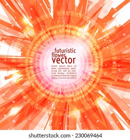 Vector illustration. abstract background. of futuristic flower with a glow and a place for text