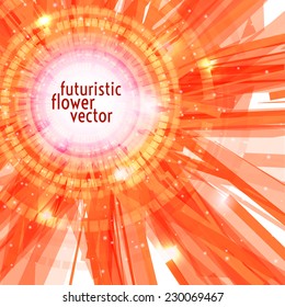 Vector illustration. abstract background. of futuristic flower with a glow and a place for text