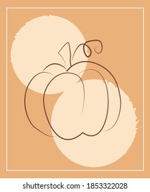 vector illustration, abstract background. Geometric art, pumpkin, nude color