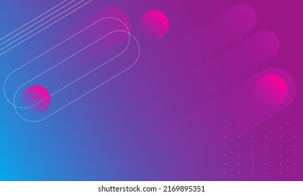 Ilustración vectorial del fondo abstracto con líneas geométricas y figuras. Fondo de degradado azul y violeta futurista. Fondo de Meta verso. 