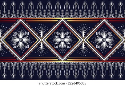 ilustración vectorial fondo abstracto de estilo geométrico étnico patrón oriental diseño tradicional para alfombras, tapicería, ropa, envoltura, batik, tela, bordado.