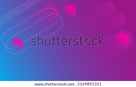 Vector illustration of abstract background with geometric lines and figures. Futuristic blue and purple gradient background. Meta verse background. 