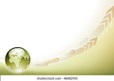 Vector illustration of abstract Background with Glossy Earth Globe