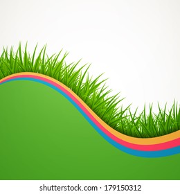 Vector Illustration of an Abstract Background with Grass