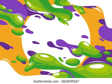 ilustración vectorial de un fondo abstracto con burbujas verde y púrpura flotando diagonalmente, fondo dinámico
