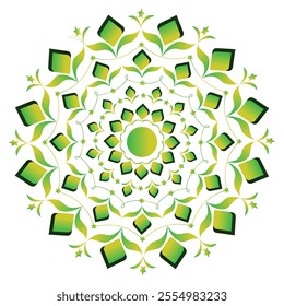 A vector illustration of abstract background with green leaves