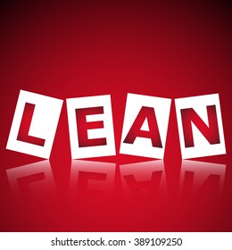 Vector illustration of abstract background with heading Lean. Lean is modern strategy of companies about higher productivity.