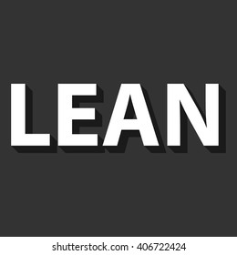 Vector illustration of abstract background with heading Lean. Lean is modern strategy of companies about higher productivity.
