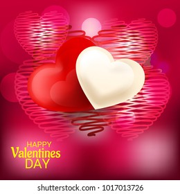 Vector illustration of a Abstract Background with Hearts for Valentines Day.