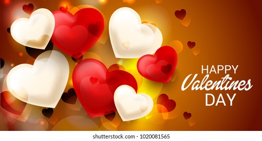 Vector illustration of a Abstract Background with Hearts for Valentines Day.