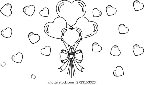 Ilustración vectorial de un fondo abstracto con corazones