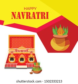 Vector illustration of a Abstract Background for Hindu Festival Happy Navratri.