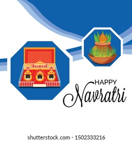 Vector illustration of a Abstract Background for Hindu Festival Happy Navratri.