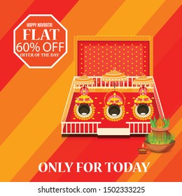 Vector illustration of a Abstract Background for Hindu Festival Happy Navratri.