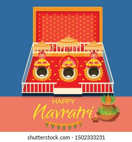 Vector illustration of a Abstract Background for Hindu Festival Happy Navratri.