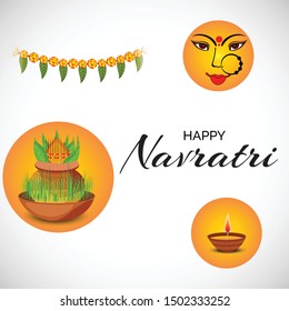 Vector illustration of a Abstract Background for Hindu Festival Happy Navratri.