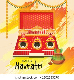 Vector illustration of a Abstract Background for Hindu Festival Happy Navratri.