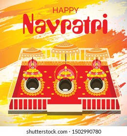 Vector illustration of a Abstract Background for Hindu Festival Happy Navratri.