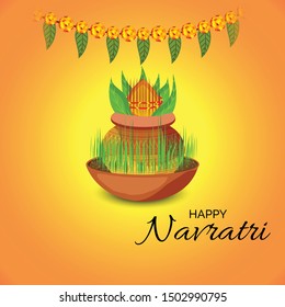 Vector illustration of a Abstract Background for Hindu Festival Happy Navratri.
