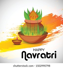 Vector illustration of a Abstract Background for Hindu Festival Happy Navratri.