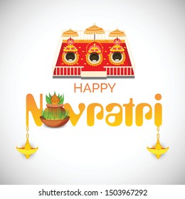 Vector illustration of a Abstract Background for Hindu Festival Happy Navratri.