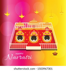 Vector illustration of a Abstract Background for Hindu Festival Happy Navratri.
