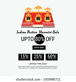 Vector illustration of a Abstract Background for Hindu Festival Happy Navratri.
