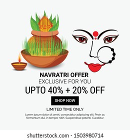 Vector illustration of a Abstract Background for Hindu Festival Happy Navratri.