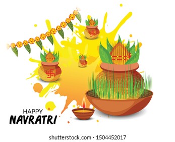 Vector illustration of a Abstract Background for Hindu Festival Happy Navratri.