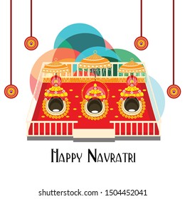 Vector illustration of a Abstract Background for Hindu Festival Happy Navratri.