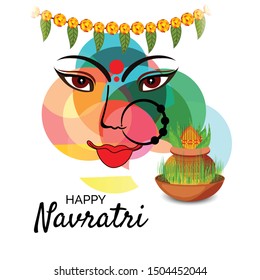 Vector illustration of a Abstract Background for Hindu Festival Happy Navratri.
