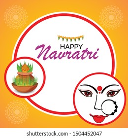 Vector illustration of a Abstract Background for Hindu Festival Happy Navratri.