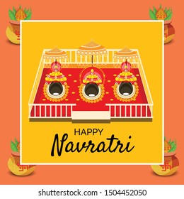 Vector illustration of a Abstract Background for Hindu Festival Happy Navratri.