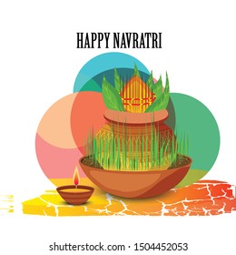 Vector illustration of a Abstract Background for Hindu Festival Happy Navratri.