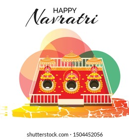Vector illustration of a Abstract Background for Hindu Festival Happy Navratri.