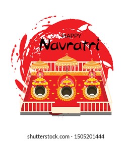 Vector illustration of a Abstract Background for Hindu Festival Happy Navratri.