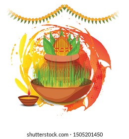Vector illustration of a Abstract Background for Hindu Festival Happy Navratri.
