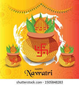 Vector illustration of a Abstract Background for Hindu Festival Happy Navratri.