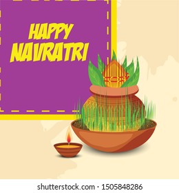 Vector illustration of a Abstract Background for Hindu Festival Happy Navratri.