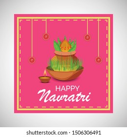Vector illustration of a Abstract Background for Hindu Festival Happy Navratri.