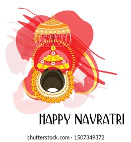 Vector illustration of a Abstract Background for Hindu Festival Happy Navratri.