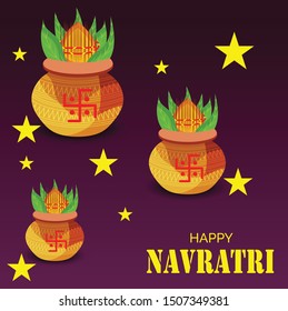 Vector illustration of a Abstract Background for Hindu Festival Happy Navratri.