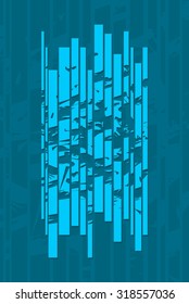 vector illustration abstract background, line vertical destroy version, suitable as a sticker on the wall