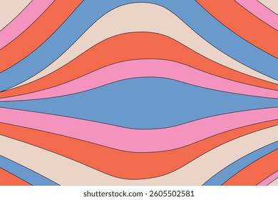 Vector illustration. Abstract background, lines, color stripes, minimalism. Banner, postcard, background, retro style.