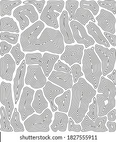 vector illustration of an abstract background made of concentric lines in the shape of a giraffe skin