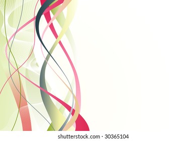 Vector illustration of abstract background made of colorful curved lines