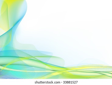 Vector illustration - abstract background made of color splashes and curved lines