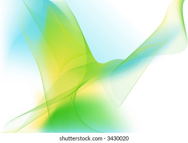 Vector illustration - abstract background made of color splashes and curved lines